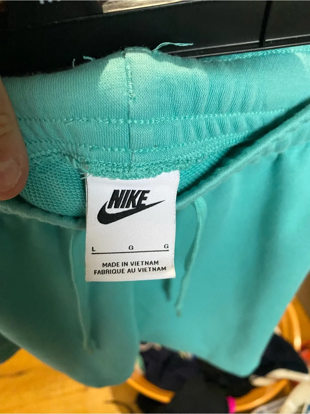 Nike Women's Teal Fleece Drawstring Shorts great condition size L